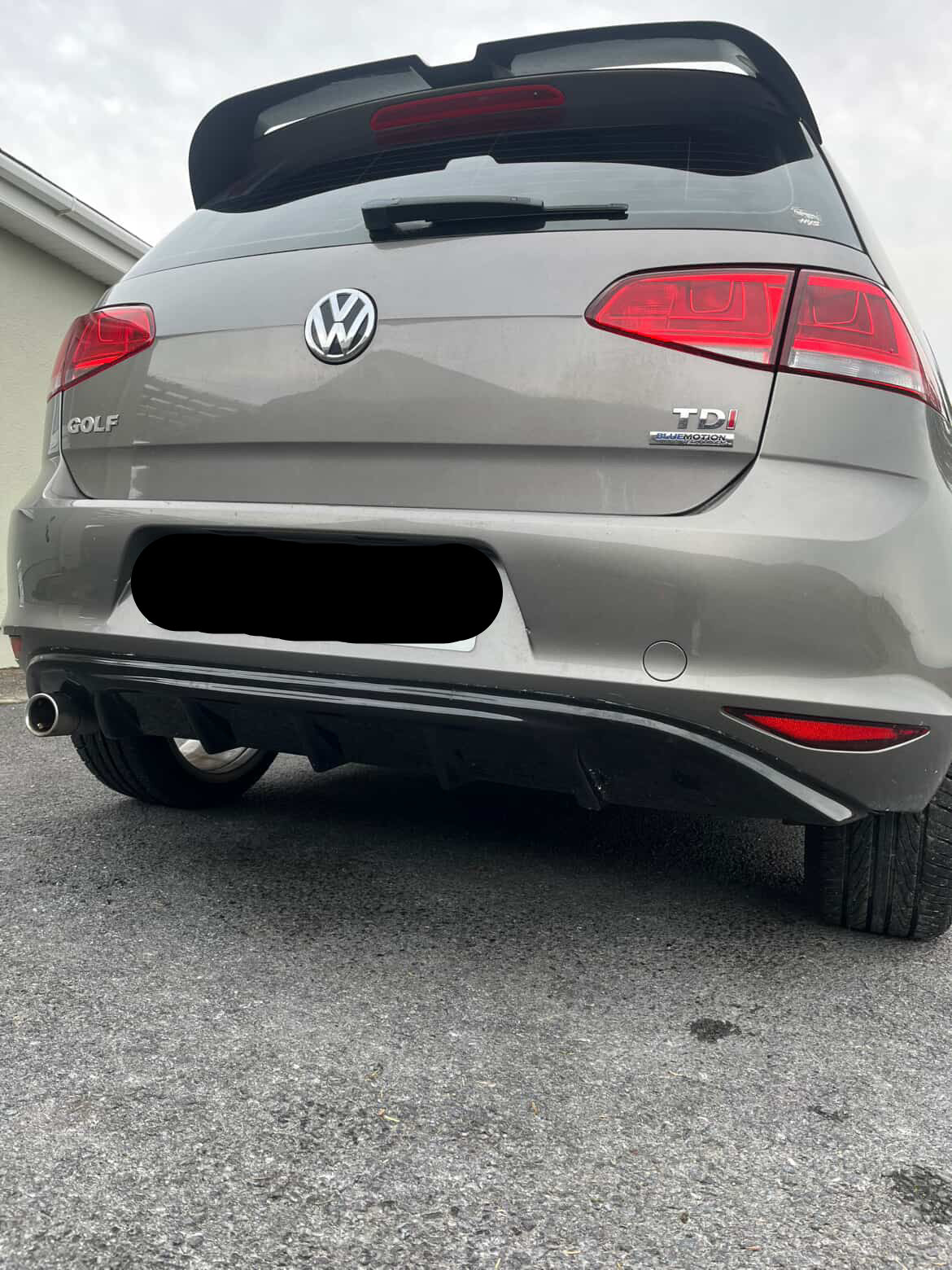 VW Golf MK7 STANDARD ONLY REAR DIFFUSER Gloss Black