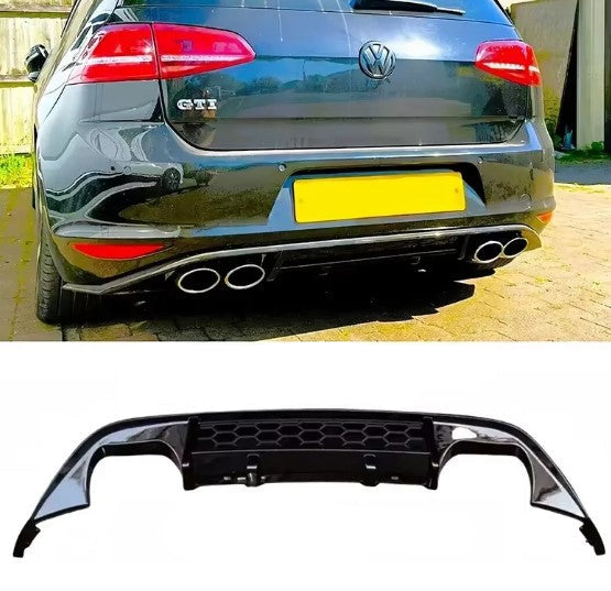 MK7 GOLF DUAL TWIN EXIT DIFFUSER IN GLOSS BLACK (2012-2017)