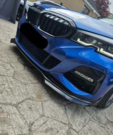 BMW 3 SERIES G20/G21 2018-2021 (pre-lci) FRONT SPLITTER GLOSS BLACK (M-SPORT MODEL ONLY)