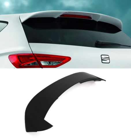 Seat Leon MK3 Rear Spoiler 2012-2019 Glossy Black ABS Plastic
