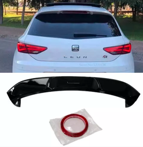 Seat Leon MK3 Rear Spoiler 2012-2019 Glossy Black ABS Plastic