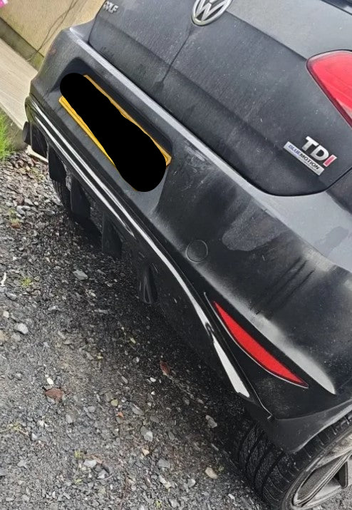VW Golf MK7 STANDARD ONLY REAR DIFFUSER Gloss Black